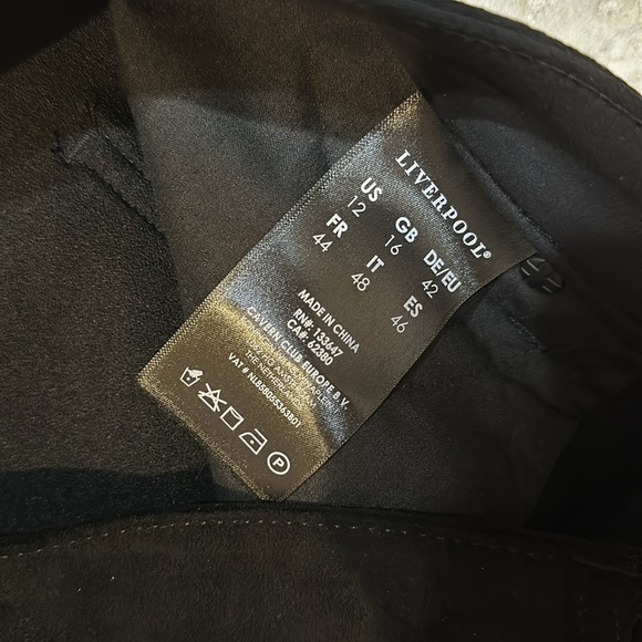 Liverpool Abby Black Faux Suede Ankle Skinny Jeans Pants 12 - Picture 5 of 10